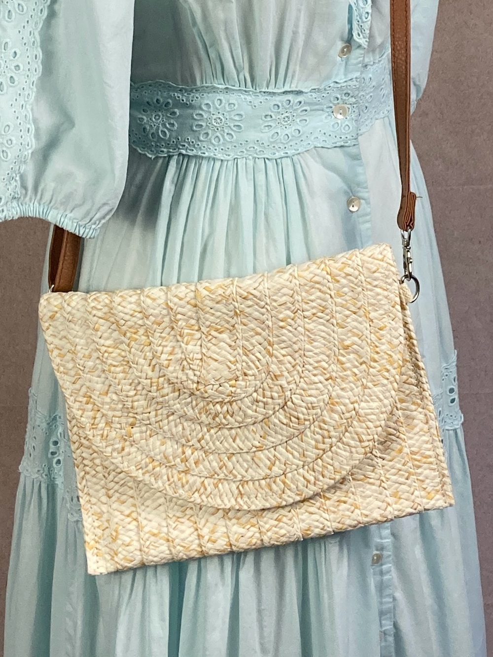 Boutique Woven Straw Crossbody Bag in Natural | Women Bags